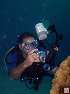 Fantasea's CP-3N underwater housing. Courtesy of Fantasea Line, with modifications by Michael R. Tomkins. Click for a bigger picture!