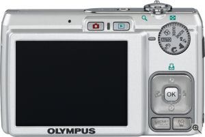Olympus' FE-240 digital camera. Courtesy of Olympus, with modifications by Michael R. Tomkins. Click for a bigger picture!