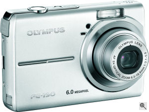 Olympus' FE-190 digital camera. Courtesy of Olympus, with modifications by Michael R. Tomkins. Click for a bigger picture!