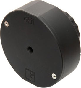 Rear quarter view of the Okii USB Follow Focus controller. Photo provided by Okii Systems LLC.