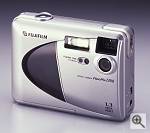 Fuji's FinePix 1300 digital camera, front left quarter view. Courtesy of Fuji Photo Film U.S.A. Inc. - click for a bigger picture!