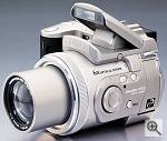 Fuji's FinePix 4900Z digital camera, front left quarter view. Courtesy of Fuji Photo Film U.S.A. Inc. - click for a bigger picture!