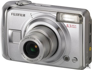 Fujifilm's FinePix A820 digital camera. Courtesy of Fujifilm, with modifications by Michael R. Tomkins. Click for a bigger picture!