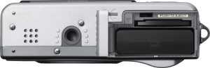 Fujifilm's FinePix F10 digital camera. Courtesy of Fujifilm, with modifications by Michael R. Tomkins. Click for a bigger picture!
