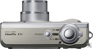 Fujifilm's FinePix F11 Zoom digital camera. Courtesy of Fujifilm, with modifications by Michael R. Tomkins. Click for a bigger picture!