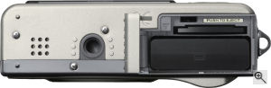 Fujifilm's FinePix F11 Zoom digital camera. Courtesy of Fujifilm, with modifications by Michael R. Tomkins. Click for a bigger picture!