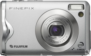 Fujifilm's FinePix F20 digital camera. Courtesy of Fujifilm, with modifications by Michael R. Tomkins. Click for a bigger picture!