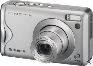 Fujifilm's FinePix F20 digital camera. Courtesy of Fujifilm, with modifications by Michael R. Tomkins. Click for a bigger picture!
