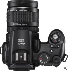 Fujifilm's FinePix S9000 digital camera. Courtesy of Fujifilm, with modifications by Michael R. Tomkins. Click for a bigger picture!