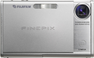 Fujifilm's FinePix Z1 digital camera. Courtesy of Fujifilm, with modifications by Michael R. Tomkins. Click for a bigger picture!