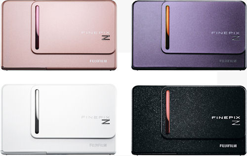 Fujifilm's FinePix Z300 digital camera in four body colors. Photo provided by Fujifilm Corp. Click for a bigger picture!