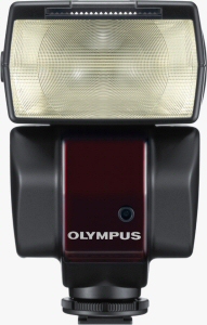Olympus' FL-36 flash strobe. Courtesy of Olympus, with modifications by Michael R. Tomkins. Click for a bigger picture!