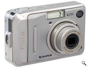 Fujifilm's FinePix A400 digital camera. Courtesy of Fujifilm, with modifications by Michael R. Tomkins. Click for a bigger picture!