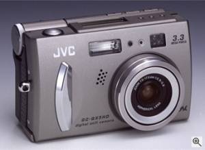 JVC's GC-QX5HD digital camera, front right quarter view. Courtesy of JVC - click for a bigger picture!