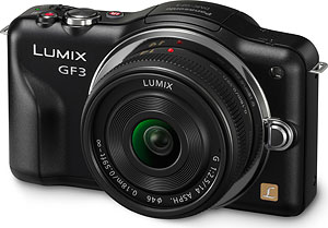 Panasonic's Lumix DMC-GF3 compact system camera. Photo provided by Panasonic Consumer Electronics Co. Click for a bigger picture!