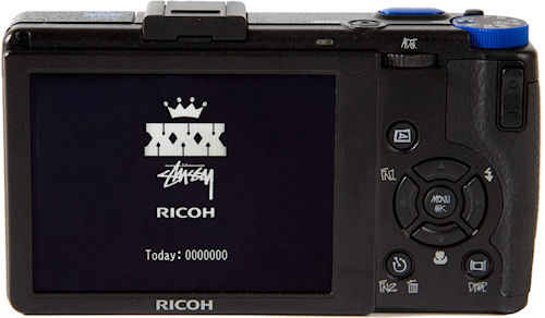 Ricoh's GR Digital III x Stussy edition, rear view. Photo provided by Stussy Inc. Click for a bigger picture!