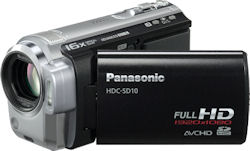 Panasonic's HDC-SD10 camcorder. Photo provided by Panasonic UK Ltd. Click for a bigger picture!