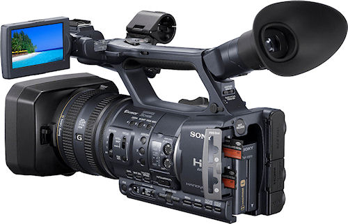Sony's HDR-AX2000 digital camcorder. Photo provided by Sony Electronics Inc. Click for a bigger picture!