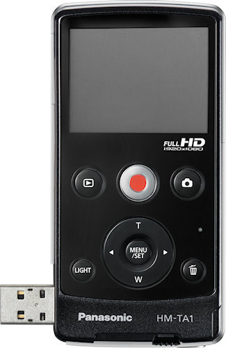 Panasonic's HM-TA1 video camera has a built-in USB jack. Photo provided by Panasonic Consumer Electronics Co. Click for a bigger picture!