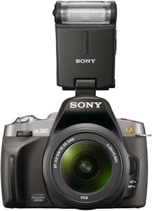 Sony's HVL-F20AM flash strobe. Photo provided by Sony Electronics Inc. Click for a bigger picture!