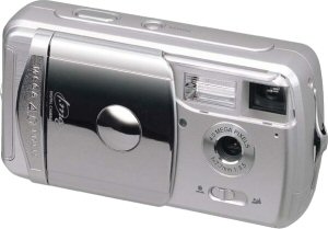 Hitachi's i.mega HDC-401 digital camera. Courtesy of Hitachi, with modifications by Michael R. Tomkins. Click for a bigger picture!