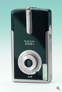 Canon's Digital IXUS i digital camera. Courtesy of Canon, with modifications by Michael R. Tomkins. Click for a bigger picture!