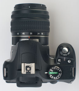 Pentax's K2000 digital SLR. Courtesy of Pentax, with modifications by Michael R. Tomkins. Click for a bigger picture!