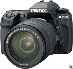 Pentax's K-7 single-lens reflex digital camera. Photo provided by Pentax Imaging Co. Click for a bigger picture!