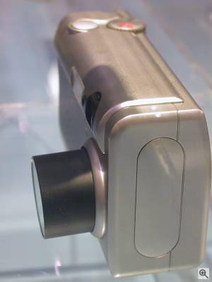 Konica's KD-200Z digital camera, left view. Copyright  (c) 2001, Michael R. Tomkins. All rights reserved. Click for a bigger picture!