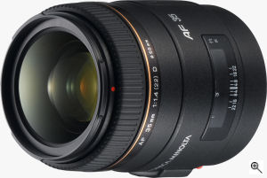Konica Minolta's AF 35 lens. Courtesy of Konica Minolta, with modifications by Michael R. Tomkins. Click for a bigger picture!