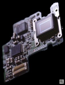 Konica's unidentified camera PCB. Courtesy of Konica, with modifications by Michael R. Tomkins. Click for a bigger picture!