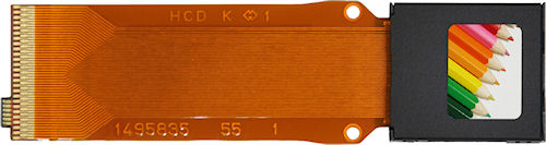 Epson's ULTIMICRON L3F04S-80300 color LCD for electronic viewfinders. Photo provided by Seiko Epson Corp. Click for a bigger picture!