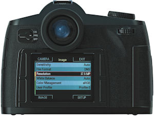 Leica's S2 digital SLR. Courtesy of Leica, with modifications by Michael R. Tomkins. Click for a bigger picture!