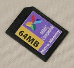 Matrix's 64MB write-once memory card in Secure Digital format.  Copyright © 2002, The Imaging Resource.  All rights reserved.