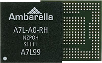 The Ambarella A7L system-on-chip. Photo provided by Ambarella Inc.