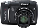 Canon PowerShot SX110 IS digital camera. Courtesy of Canon, with modifications by Zig Weidelich.