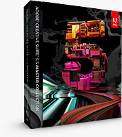 Product packaging for Adobe Creative Suite 5.5 Master Collection. Rendering provided by Adobe Systems Inc.