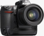 Nikon's D2Xs digital SLR. Courtesy of Nikon, with modifications by Michael R. Tomkins.