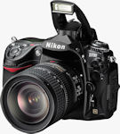 Nikon's D700 digital SLR. Courtesy of Nikon, with modifications by Michael R. Tomkins.
