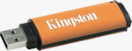 Kingston's 32GB DataTraveler 150 flash drive. Courtesy of Kingston, with modifications by Michael R. Tomkins.
