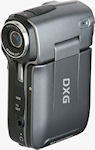 DXG's DXG-565V flash-based camcorder. Courtesy of DXG, with modifications by Michael R. Tomkins.
