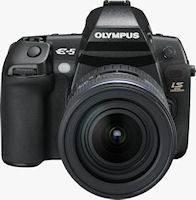 Olympus' E-5 digital SLR. Photo provided by Olympus Imaging America Inc.