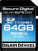 Delkin's Elite633 64GB SDXC card. Rendering provided by Delkin Devices Inc.