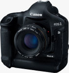 Canon's EOS-1D Mark III digital SLR. Courtesy of Canon, with modifications by Michael R. Tomkins. Click for a bigger picture!