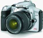 Canon's EOS 300D digital SLR. Courtesy of Canon, with modifications by Michael R. Tomkins.