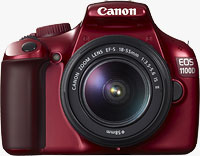 Canon Australia's limited edition red EOS 1100D digital SLR. Photo provided by Canon Australia Pty Ltd.