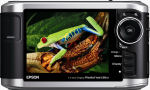 Epson's P-3000 handheld multimedia storage viewer. Courtesy of Epson, with modifications by Michael R. Tomkins.