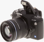 Olympus' EVOLT E-410 digital SLR. Copyright (c) 2007, The Imaging Resource. All rights reserved.