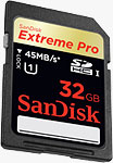 32GB variant of the SanDisk ExtremeProSDHCUHS-I card. Rendering provided by SanDisk Corp.