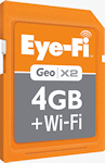 Eye-Fi's Geo X2 wi-fi enabled memory card for Apple Macintosh computers. Photo provided by Eye-Fi Inc.
